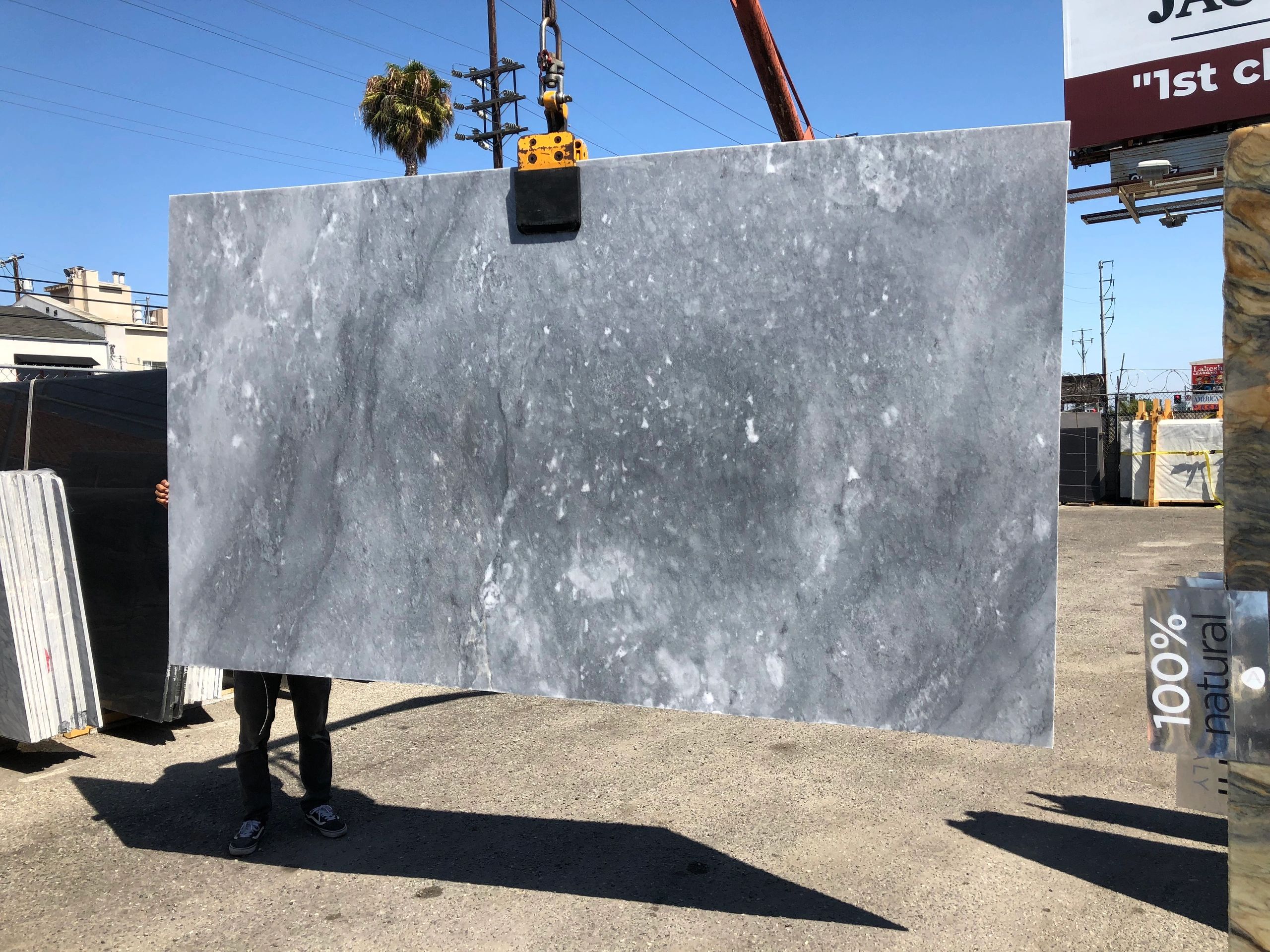 3/4" Antolini Blue Grey De Savoie Honed Marble Slabs at Royal
